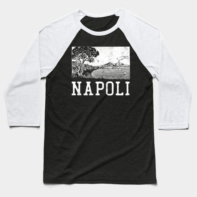 Napoli - Retro Italian Region Design Baseball T-Shirt by DankFutura